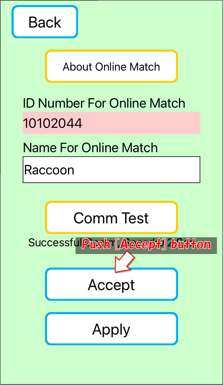 Push [Accept] button.